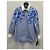 Gucci Blusa de popelina de algodón con estampado floral azul cielo - vista 2