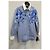 Gucci Blusa de popelina de algodón con estampado floral azul cielo - vista 3