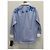 Gucci Blusa de popelina de algodón con estampado floral azul cielo - vista 5