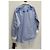 Gucci Blusa de popelina de algodón con estampado floral azul cielo - vista 7