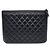 Chanel Clutch Boy in agnello New Medium Nero - vista 3