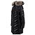 Jaqueta longa acolchoada feminina Moncler Fulmarus com pele de raposa Preto
