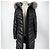Jaqueta longa acolchoada feminina Moncler Fulmarus com pele de raposa Preto - vista 3