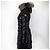 Jaqueta longa acolchoada feminina Moncler Fulmarus com pele de raposa Preto - vista 4