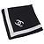 Chanel Sciarpa Quadrata in Twill di Seta Ecru Nero CC Bianco