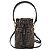 Fendi Mini borsa a secchiello Montrezor in pelle marrone con logo FF