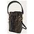 Fendi Mini borsa a secchiello Montrezor in pelle marrone con logo FF - vista 2