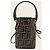 Fendi Mini borsa a secchiello Montrezor in pelle marrone con logo FF - vista 5