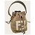 Fendi Mini borsa a secchiello Montrezzo in shearling con logo FF marrone - vista 3