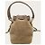 Fendi Mini borsa a secchiello Montrezzo in shearling con logo FF marrone - vista 5