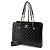 Chanel Borsa a tracolla shopper in pelle di vitello chevron con catena Nero