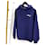 Balenciaga Langarm-Kapuzenpullover mit Wave-Logo Blau  - Ansicht 2