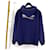 Balenciaga Langarm-Kapuzenpullover mit Wave-Logo Blau  - Ansicht 3