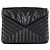 Saint Laurent Clutch Loulou Flap Matelassé Argento