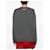 Miu Miu Kaschmirstrickpullover mit weißem Logo Grau Braun  - Ansicht 7