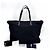 Prada Borsa shopper in nylon con logo triangolare, borsa a tracolla Nero - vista 3