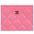 Chanel Clutch grande in pelle di agnello placcata oro CC rosa - vista 2