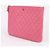 Chanel Clutch grande in pelle di agnello placcata oro CC rosa - vista 3