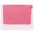 Chanel Clutch grande in pelle di agnello placcata oro CC rosa - vista 5