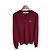 Comme Des Garcons Burgunderroter Strickpullover mit Doppelwappen für Herren