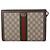 Gucci Clutch in tela GG Supreme Ophidia Marrone - vista 3