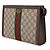 Gucci Clutch in tela GG Supreme Ophidia Marrone - vista 4