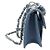 Chanel Mini borsa a tracolla con patta e catena blu stropicciato - vista 2