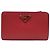 Prada Red Saffiano Triangle Logo Women's Wallet