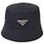 Prada Rina Nylon Bucket Hat mit Dreieckslogo Schwarz