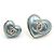 Chanel Broche para mujer Crystal CC Double Heart Blue Gold Azul