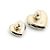 Chanel Broche para mujer Crystal CC Double Heart Blue Gold Azul - vista 4