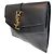 Saint Laurent Clutch YSL Cassandra in pelle nera lucida con dettagli dorati Nero - vista 5