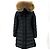 Moncler Herminfur Damen Lang Daunenjacke Schwarz - Ansicht 2