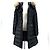 Moncler Herminfur Damen Lang Daunenjacke Schwarz - Ansicht 3