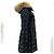 Moncler Herminfur Damen Lang Daunenjacke Schwarz - Ansicht 5