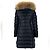 Moncler Herminfur Damen Lang Daunenjacke Schwarz - Ansicht 6