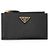 Prada Saffiano Leather Zip Card Case Black