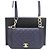 Chanel Borsa a tracolla e borsa a spalla in agnello con logo CC dorato Blu