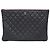 Chanel Clutch Classic Large in Caviar Nero Argentato con Chip