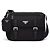 Prada Borsa a tracolla in nylon con placca logo Nero