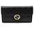 Gucci Langer schwarzer Geldbeutel Sima Sima Signature Gold Interlocking