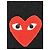 Comme Des Garcons Maglia da uomo nera e rossa con toppa Nero - vista 3