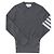 Thom Browne Navyblauer Damenstrick aus Kaschmir mit Streifen Braun