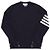 Thom Browne Gestrickter Herrenpullover mit Streifen im Milano-Stich in Navy Blau - Ansicht 3