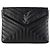 Saint Laurent Clutch Loulou Flap Matelassé Argento