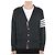 Thom Browne Men's Asymmetric V-Neck Wool Cardigan (Dark Gray) Black