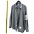Thom Browne Front Snap Piped Wool Shirt Gray