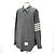 Thom Browne Front Snap Piped Wool Shirt Gray - view 5