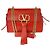 Valentino Schultertasche mit Ringkette in Rot