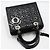 Dior Borsa a tracolla Lady Medium in vernice nera cannage argento Nero - vista 4